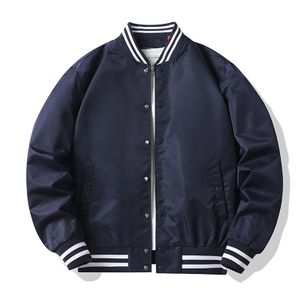 Custom Logo Nylon Plain Flight Jacket bomber Satin Casual Bomber Jacket men