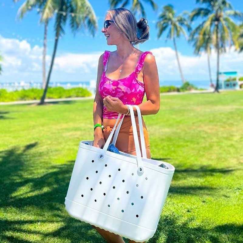 Suzhou Yunzhuo New Material Technology Co., Ltd. Summer Outdoor Fashion Eva Rubber Waterproof Beach Bitty Bogg Bag Custom Logo Silicone Handbags Small Bogg Baby Bag