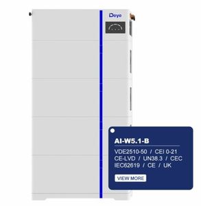 Deye Hot Sale ESS AI-W5.1-B Manufacturer 51.2V Module 100ah LFP Battery LiFePO4 Battery Energy Storage Systems