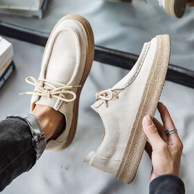 Best Selling Retro Men's Shoes Spring New Arrivals Mens Casual Real Cowhide Soft-Soled Thick-Soled Trendy Loafers Shoes