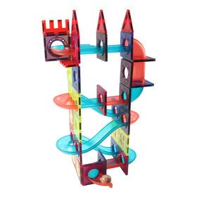 110 Pcs Magnet Marble Run Speedy Magnetic Tiles Race Track Building Blocks Toys Stem Learning Kit For Boys Girls