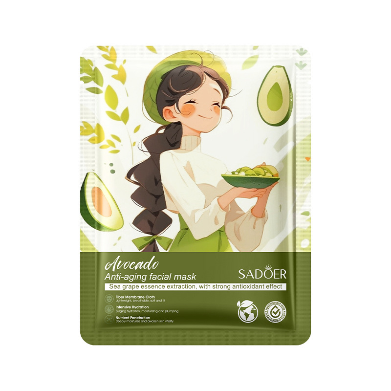 Guangzhou Leyoskin Cosmetics Co., Ltd. Wholesale Private Label Oem Factory Moisturizing Brightening Avocado Facial Masks Sheet Beauty Face Mask