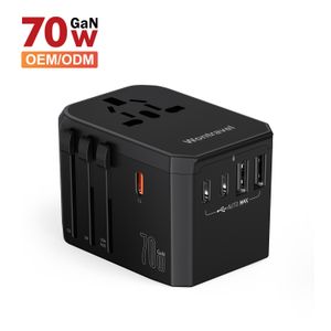 Wontravel GaN 70W 5 Ports Universal Travel Adapter Usb Worldwide Charger Usb Worldwide Charger World Travel Adapter with Usbc