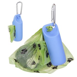 Factory Custom Logo New Arrival Portable Lightweight Waterproof Holder Silicone Pet Waste Dispenser Dog Poop Bag With Metal Clip