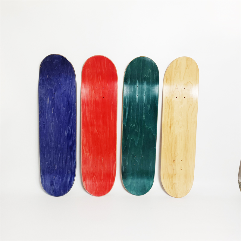 Yongkang Zheli Sporting Goods Co., Ltd. 100% Canadian maple 7 layer 8.0/8.125/8.25/8.375/8.5 inch dyeing skateboard deck blank for adult