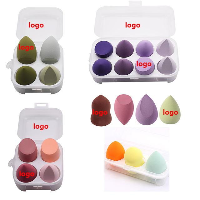 Anhui Yefen Trade Co., Ltd. Free Make Up Disposable 24 Wedge Makeup Sponge Mini Eye Brush Bamboo Make Up Sponge Puffs Custom Your Own Logo Design Cheap Blue