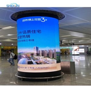 Indoor Flexible Led Custom Full Color Panel Cylinder Column Soft Led Screen P1.53 P1.875 P2 P2.5 P3 Curved Led Display Module