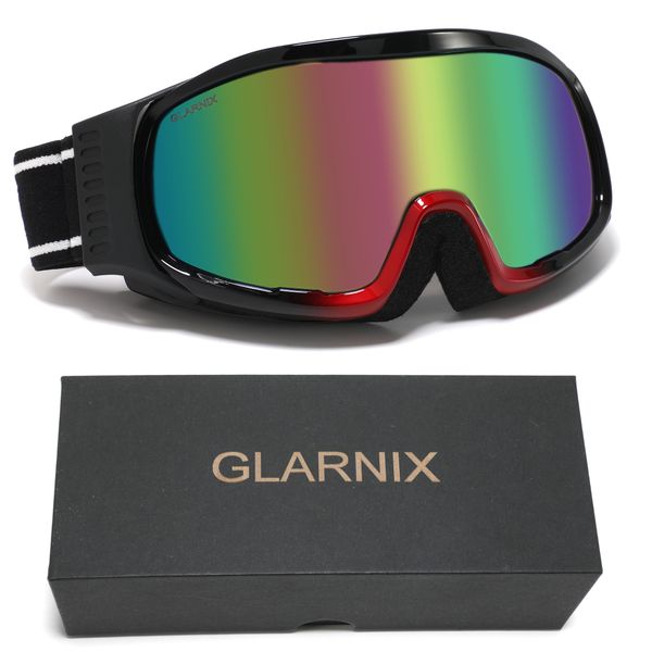 GLARNIX Reflective Ski goggles Uniisex Snow Glasses with Mioor Lens