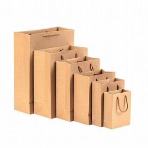 Small Shopping Mailer Paper Coffee Bag Brown Black Custom Packaging White Kraft Paper Bag