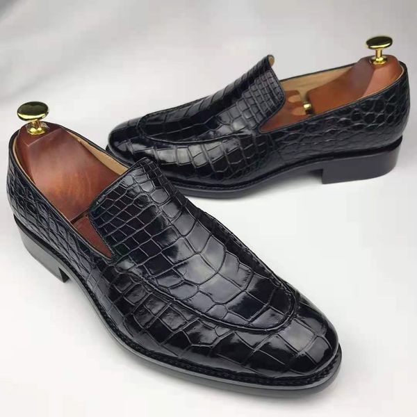 2024 Hot sale Men's Dress shoes High Quality crocodile genuine leather men Loafer shoes Alligator Skin dress shoes for men