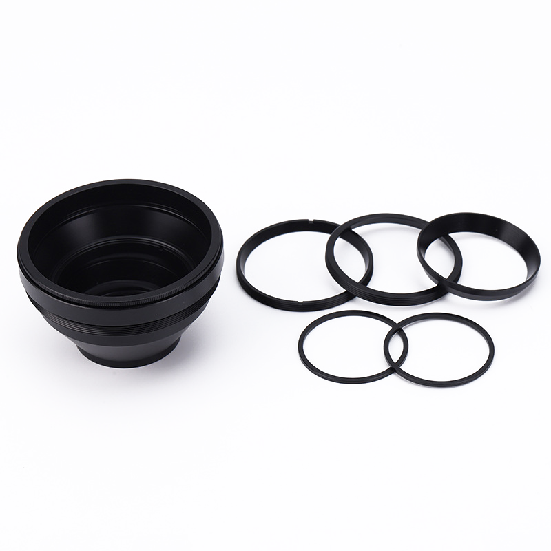 custom cnc camera accessories aluminum alloy 72mm 35mm 82mm 23mm  58mm 39mm 15mm Collapsible anti reflection camera lens hood