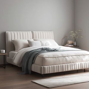 2024 Wholesale Price Support Sample tufted fabric double bed Upholstered Frame Queen Single American King Size Upholstered bed