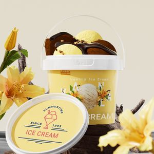 -20℃~120℃ good sealing  Peanut Butter Shea Butter Food Sauces Packaging Bucket 300ml~5L for chocolate spread IML Container