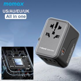 Original Momax Universal Charger 65W 35W Quick charge GaN USB Fast Charger UK EU AU US Standard for iPhone 14 13 Pro Laptop