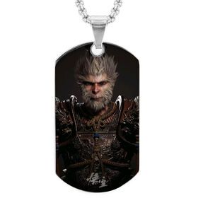 Wholesale Black Myth: Wukong Titanium Steel Hip-Hop Pendant with Chain, Mirror Polished Monkey King Staff Necklace Gifts for Men