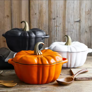 Wholesale Factory Supply Cast Iron Pumpkin Shape Casserole Enamel Cast Iron Stew Pot