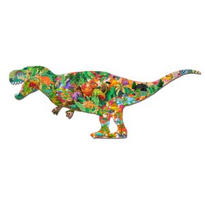 Global Bridge CP-220088 New Unique Kids Puzzle Box Jigsaw Puzzle Dinosaur Shaped Jigsaw Puzzle Suitable for Children