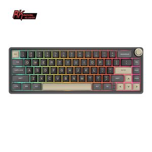 Royal Kludge RK R65 Mini Gaming Mechanical Keyboard 66Key Gamer Keyboard TYPE-C Wired RGB Hotswap Non-contact keyboard