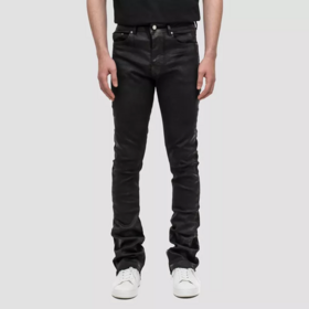 Low MOQ custom slim fit skinny fit hand wax flared denim jeans denim cargo pants for menPopular