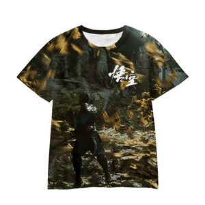 Wholesale High Quality Black Myth Short-Length Men's T-Shirt Custom Sublimation Print Fast Dry Casual Style Plus Size Knitted