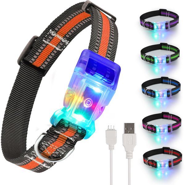 2024 Newest Anti-lost Pet Glowing Collar Reflective Adjustable Waterproof Durable Pet Supplies