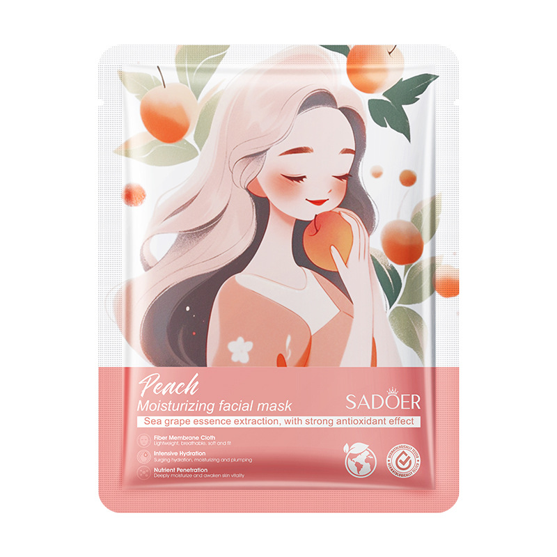 Guangzhou Leyoskin Cosmetics Co., Ltd. Peach OEM Private Label Plant Extract Mask Skin Care Moisturizing Sheet Facial Face Mask
