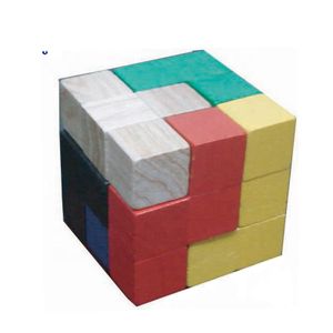 High Quality Colorful Wooden 3D Puzzles Magic Cube Toys Brain Teaser Games