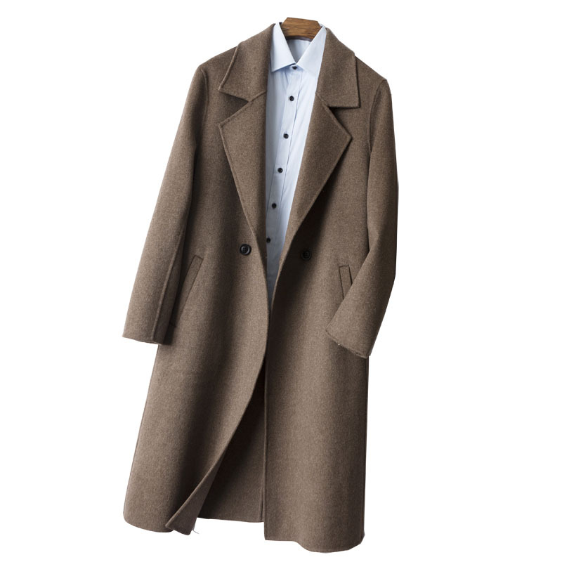 Guangxi Xiongxiong Technology Co., Ltd. Winter Anti-wrinkle Double Faced Nylon Wool Men's Coat Breathable Men's Trench Coats