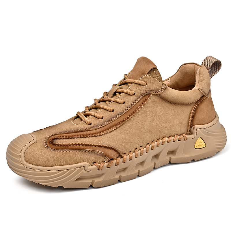 Accept OEM Service Hand Made 4 Season Genuine Leather Upper Anti Slip Sole Men Leather Casual Walking Sneakers Shoes