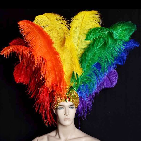 China Feather Supplier Factory Wholesale Promotional Carnival Festival Large Fur Plumes Dyed Thick Pole Ostrich Feathers