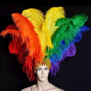 China Feather Supplier Factory Wholesale Promotional Carnival Festival Large Fur Plumes Dyed Thick Pole Ostrich Feathers