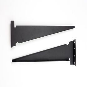 ADong shelf bracket, wall-mounted triangle shelf bracket, 17-inch heavy-duty shelf bracket, black powder coated steel