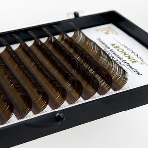 Abonnie Wispy Mink Eyelashes Extension Dark Brown Eye Lashes Single Extensions Wholesale Volunme Cashmere Lash Trays