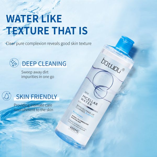 Private Label OEM OBM 400ml Makeup Remover Water Gentle Deep Cleansing for All Skin Oil Free Cleansing Water With Factory Price