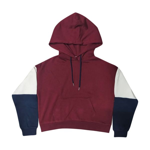 Women's Winter Casual Cut & Sew Kangaroo Pockets Hoodie XS Size Knitted Material Printed Technics Drawstring Design Back Logo