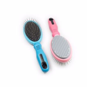 Manufacturer direct wholesale stainless steel double side straight comb dog beauty brush pet cleaning comb