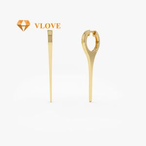 VLOVE Bespoke Jewelry Factory Elegant Earrings 14k Solid Gold Dagger Earrings