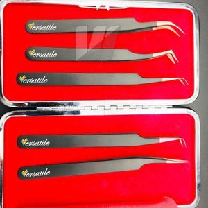 Customized Logo Japanese Stainless Steel Eyelash Extension Tweezers Sustainable Rose Gold & Black Color Tips Durable Lashes Tool