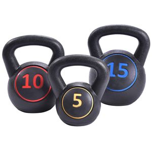 Plastic Kettlebell sets For Exercise Workout 5lb 10lb 15lb