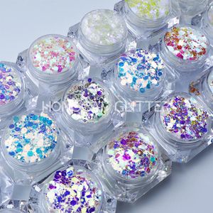 Wholesale Polyester Glitter High-Sparkling Original Iridescent White Glitter Bulk Nails Art Opal Rainbow Tumbler Glitters