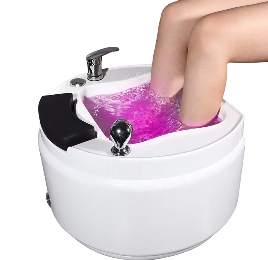 Zhengzhou Mingyuan Enterprise Management Consulting Co., Ltd. High Quality Black White Massage Foot Spa Bowl Nail Beauty Salon Pipeless Pedicure Sink Bowls