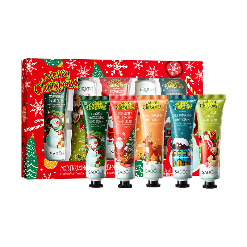 Guizhou Nine Fun Technology Co., Ltd. 5 pcs Christmas Moisturizing Anti-Cracking Hand Cream Set for Autumn and Winter