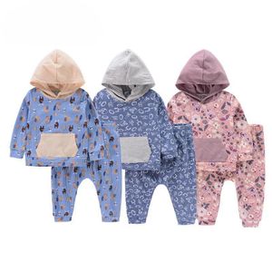 2024 new children's hoodie small set baby full print two sets wholesale spot baby clothes