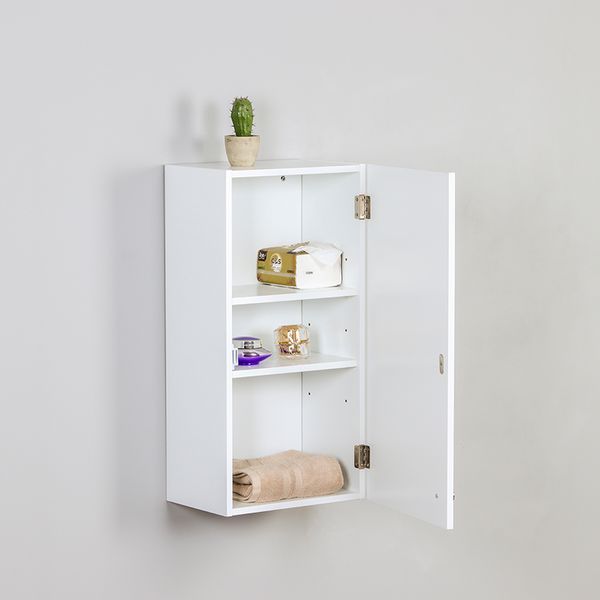 European Style MDF Hanging Corner Wooden Bathroom Cabinet with 2 Shelves Wall Mounted Storage Cabinet for Bathroom Washroom