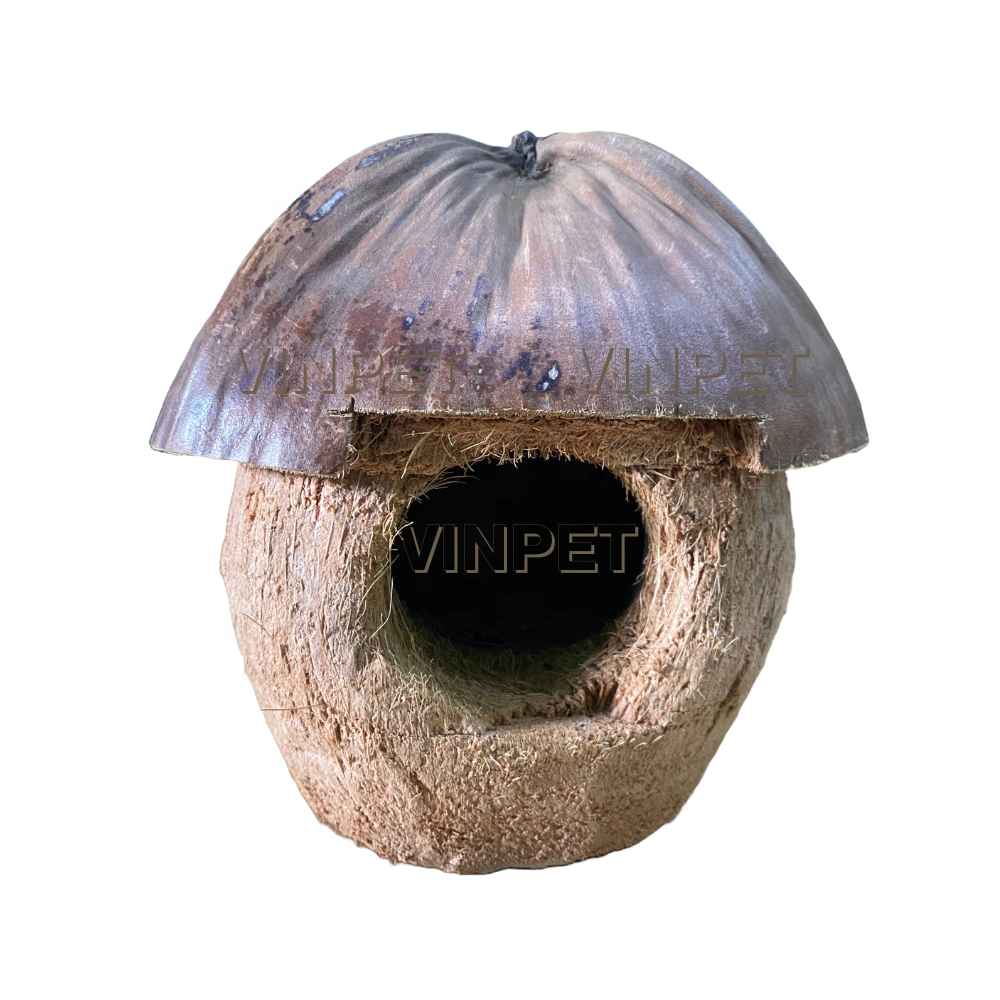 Natural Coconut Shell Habitat Bird House Bird Nest With Hanging Lanyard For Small Pet Parakeets Finches Sparrows