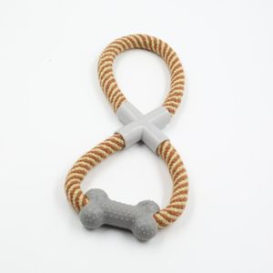 Factory interactive rope and TPR dog chew tug toy