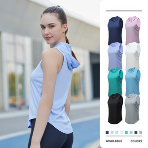 Wholesale Women's Gym Wear Hooded Tank Top Sportswear Custom Training Men's Fitness Quick Dry Sleeveless Tee Shirts