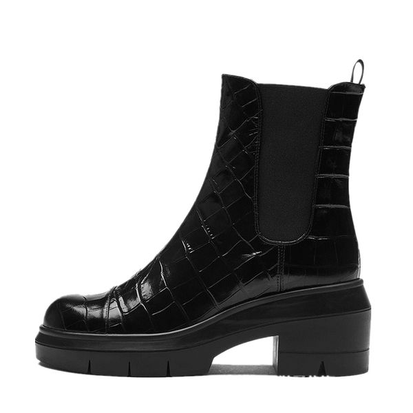 Casual elegant winter fashion sexy OEM wholesale factory round toe chunky low heel women ankle boots