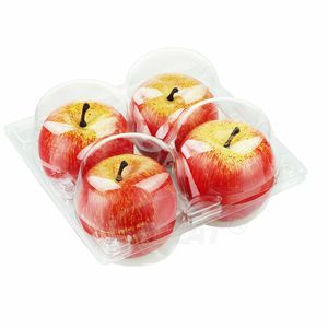 High quality recyclable material RPET 2CT 4CT 8CT Apple plastic fruit flip lid box packaging container