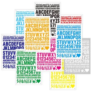 A4 size letter sticker multicolour 26 English letter number combination DIY water cup computer decoration sticker